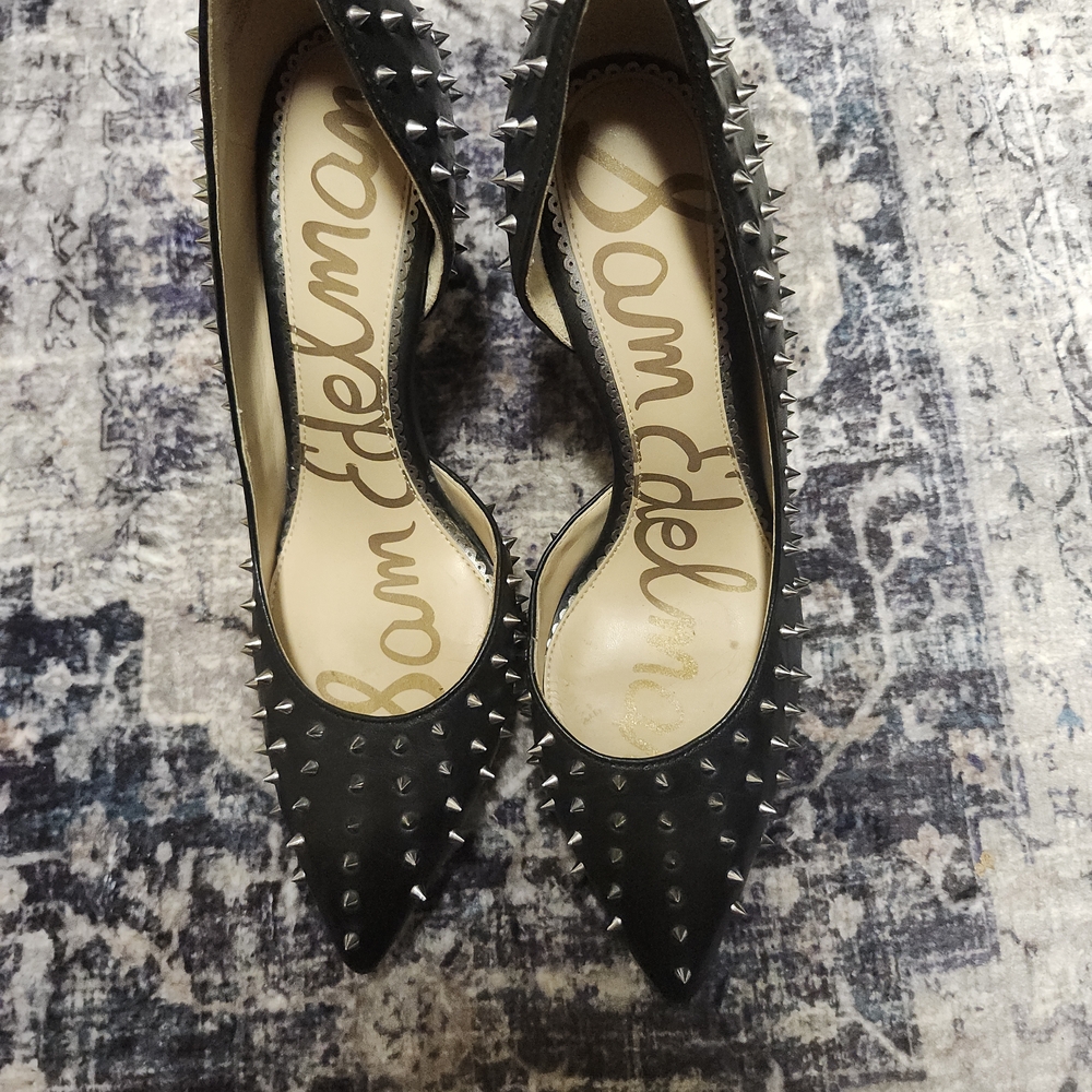 Sam Edelman Black Studded Women's Heels 6.5 Shoes